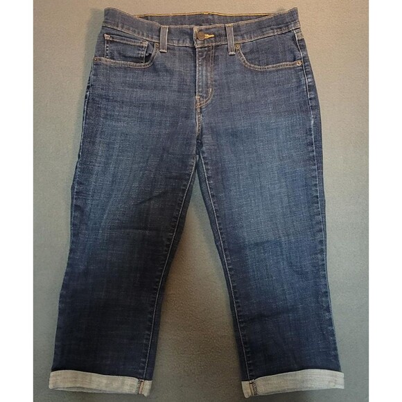 Levi Strauss Women's Size 10 W30 Capris Cuffed Blue Jeans Mid Rise - Picture 1 of 11